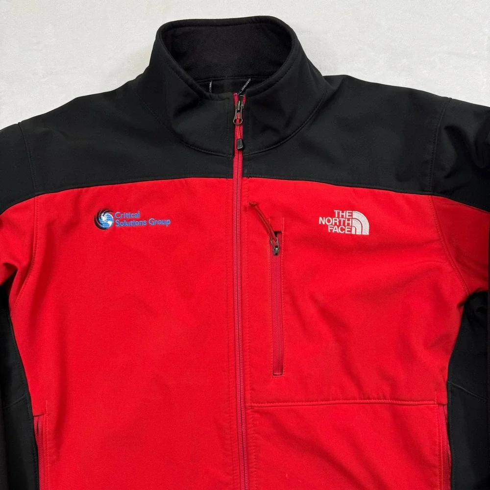 The North Face Mens Apex Bionic Softshell Jacket Red Black Full Zip Large